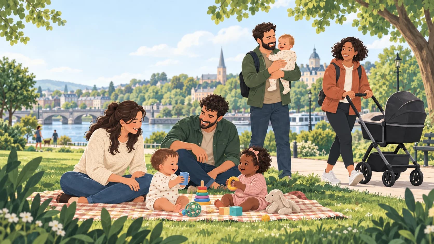 A family enjoying a local activity